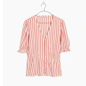 NWT | Madewell | Striped Peplum Top